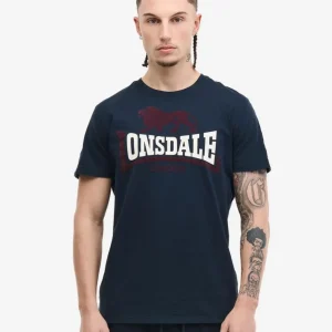 Camiseta LONSDALE ELTON - Dark Navy/Oxblood/Ecru