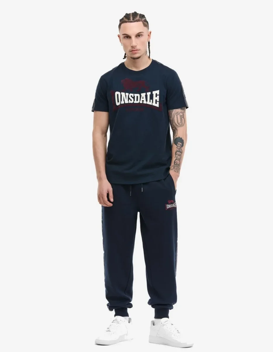 Camiseta LONSDALE ELTON - Dark Navy/Oxblood/Ecru - Imagen 3