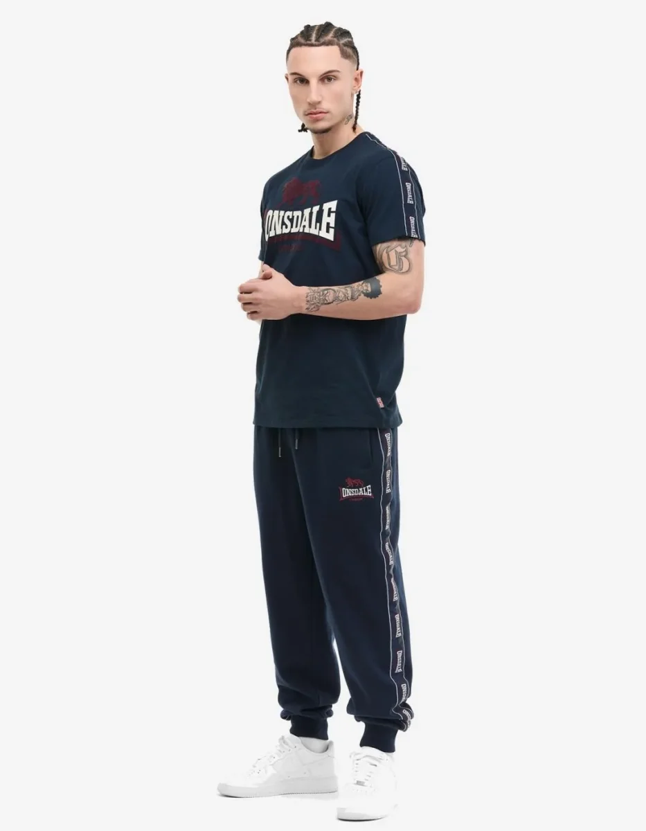Camiseta LONSDALE ELTON - Dark Navy/Oxblood/Ecru - Imagen 4