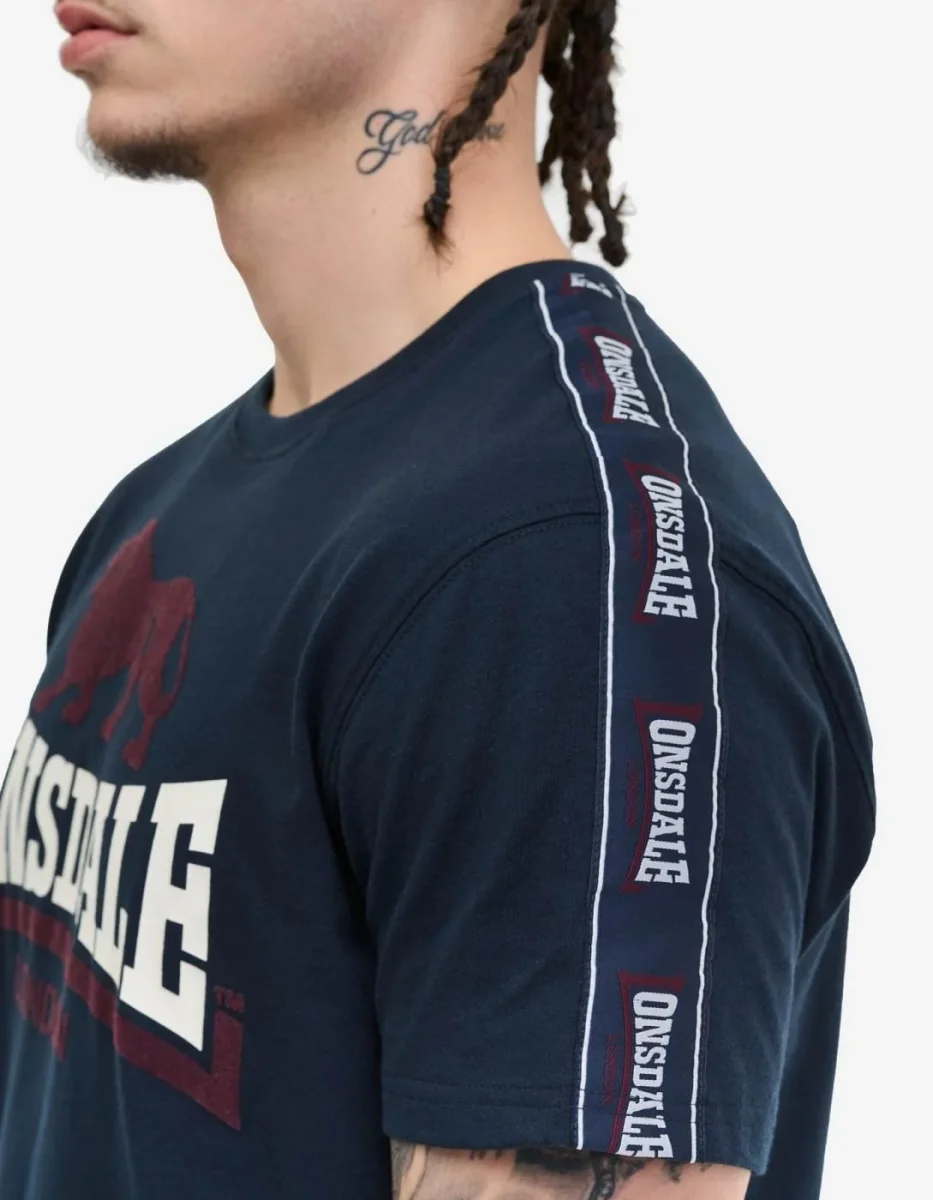 Camiseta LONSDALE ELTON - Dark Navy/Oxblood/Ecru - Imagen 5