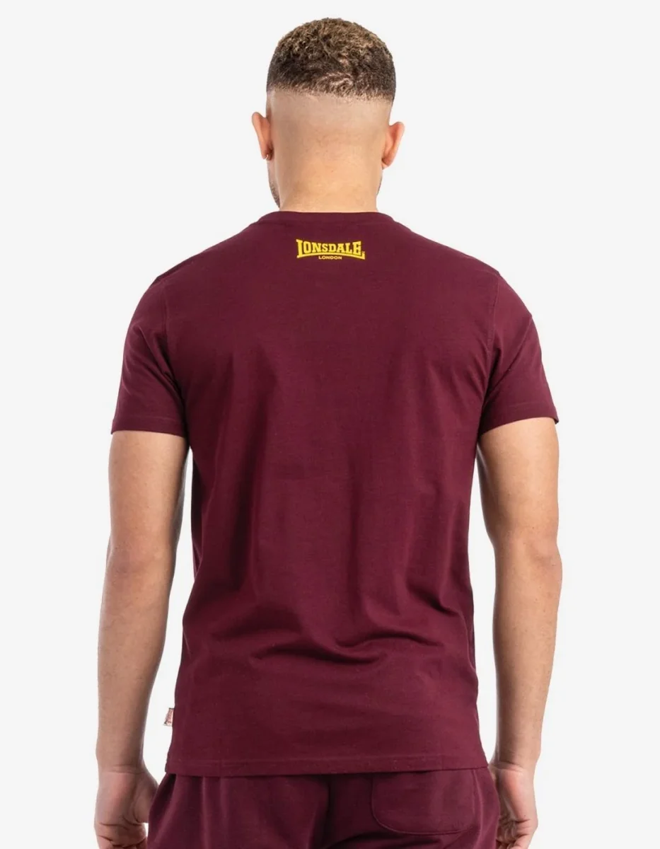 Camiseta LONSDALE GRUTING - Oxblood/Yellow - Imagen 3