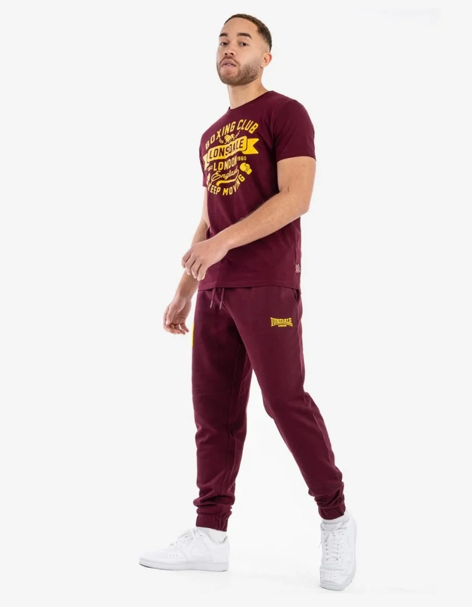Camiseta LONSDALE GRUTING - Oxblood/Yellow - Imagen 5