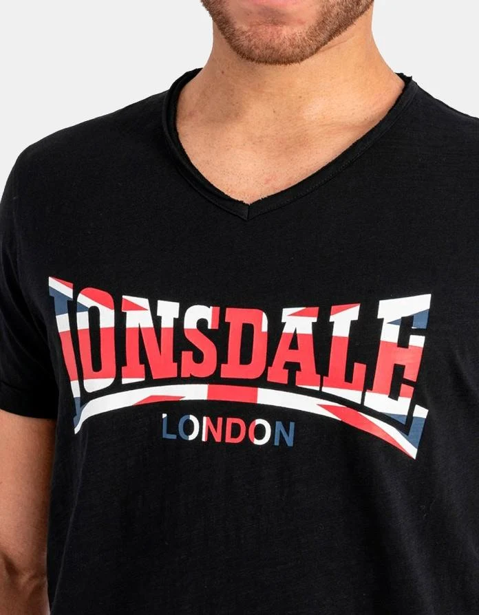 Camiseta LONSDALE STANYDALE - Black/Red/White - Imagen 4