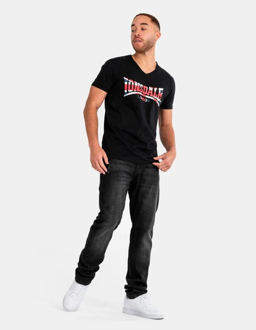 Camiseta LONSDALE STANYDALE - Black/Red/White - Imagen 5