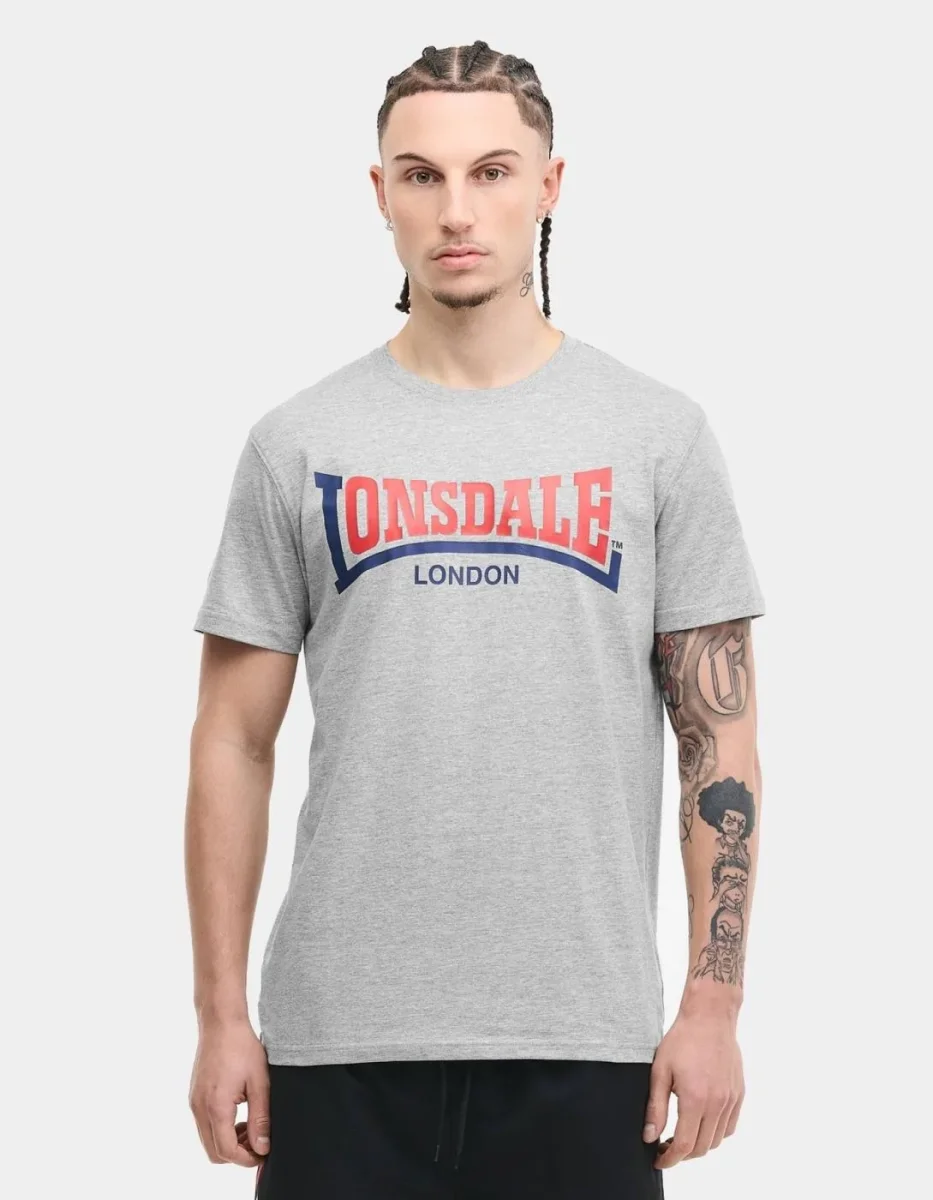 Camiseta LONSDALE TWO TONE - Marl Grey/Navy/Red - Imagen 2