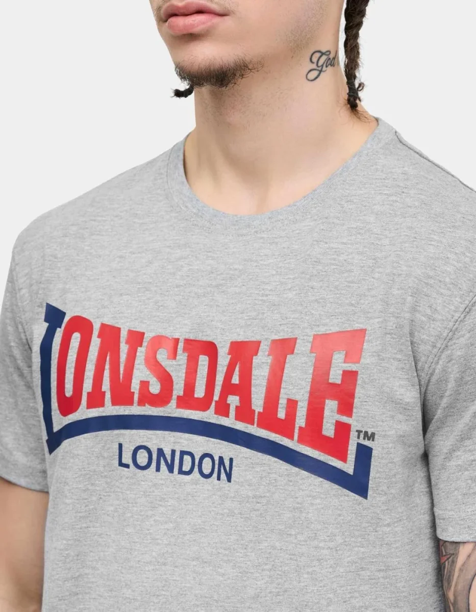 Camiseta LONSDALE TWO TONE - Marl Grey/Navy/Red - Imagen 4