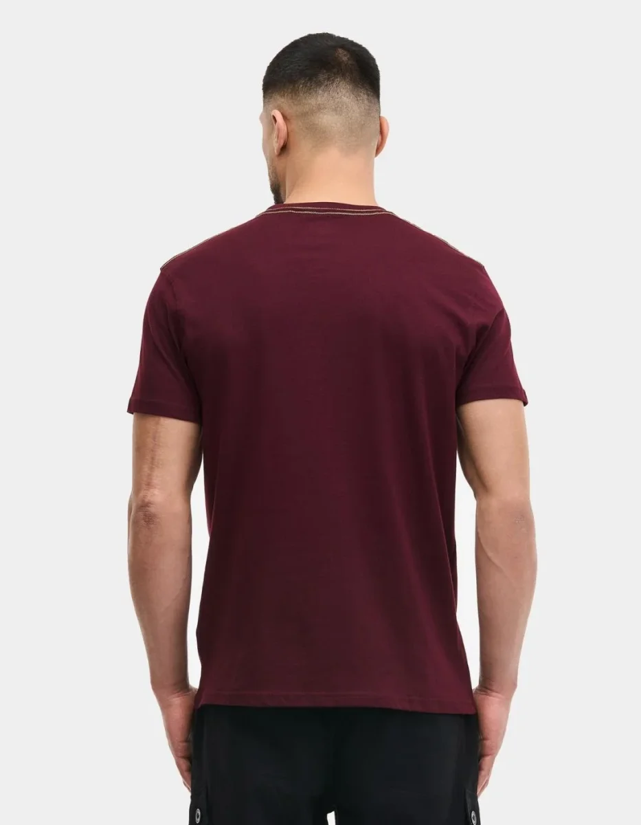 Camiseta LONSDALE TWO TONE - Oxblood/Yellow - Imagen 3