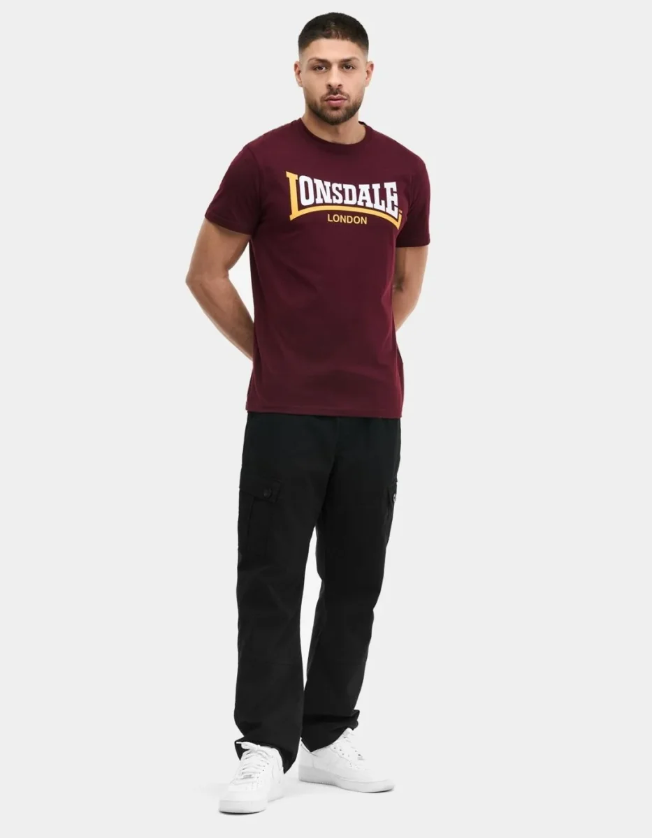 Camiseta LONSDALE TWO TONE - Oxblood/Yellow - Imagen 4