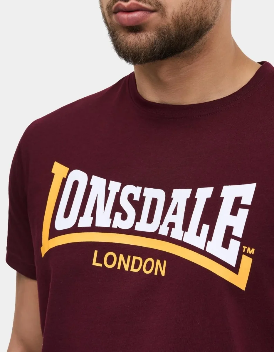 Camiseta LONSDALE TWO TONE - Oxblood/Yellow - Imagen 5