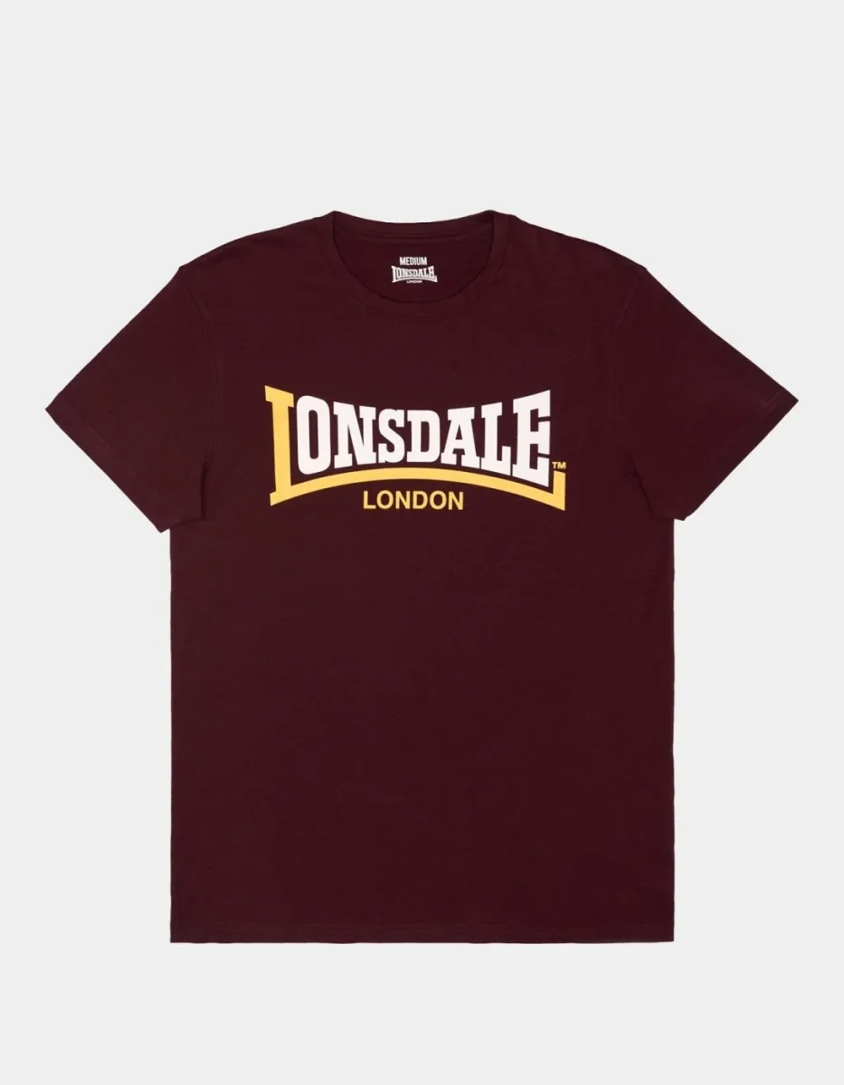 Camiseta LONSDALE TWO TONE - Oxblood/Yellow - Imagen 6