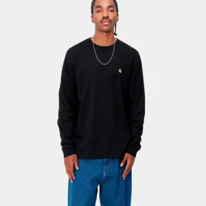 Camiseta Manga Larga CARHARTT WIP CHASE - Black / Gold