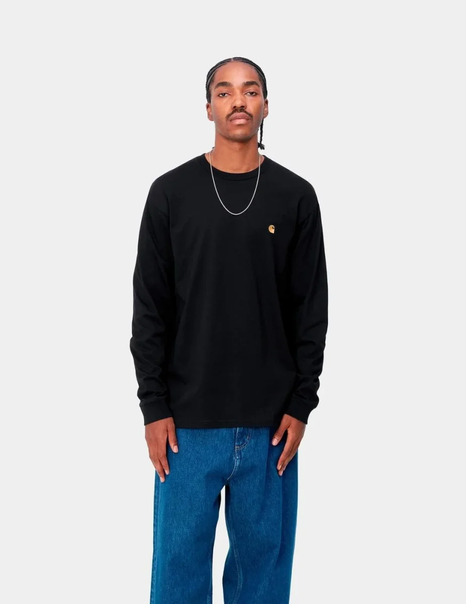 Camiseta Manga Larga CARHARTT WIP CHASE - Black / Gold