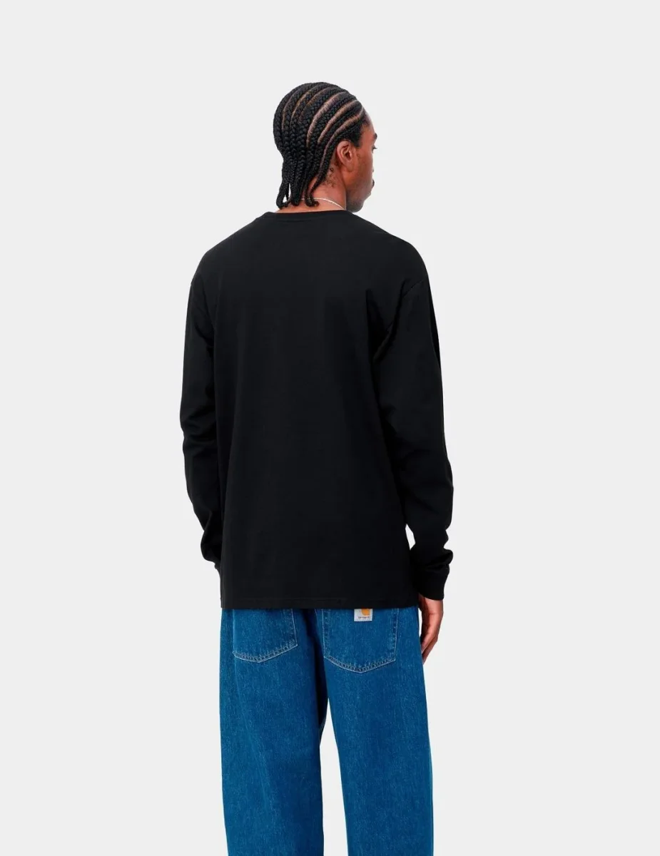 Camiseta Manga Larga CARHARTT WIP CHASE - Black / Gold - Imagen 3
