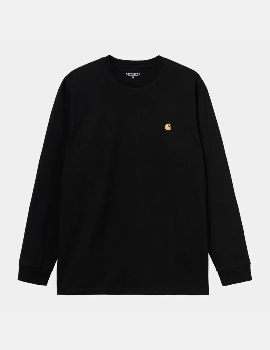 Camiseta Manga Larga CARHARTT WIP CHASE - Black / Gold - Imagen 5