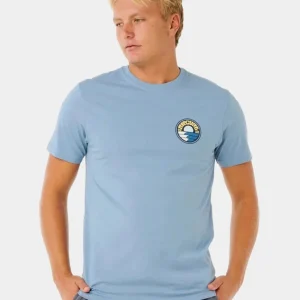 Camiseta RIP CURL PACIFIC RINSE STACKED - Faded Denim