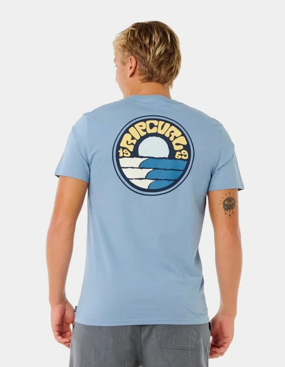 Camiseta RIP CURL PACIFIC RINSE STACKED - Faded Denim - Imagen 3