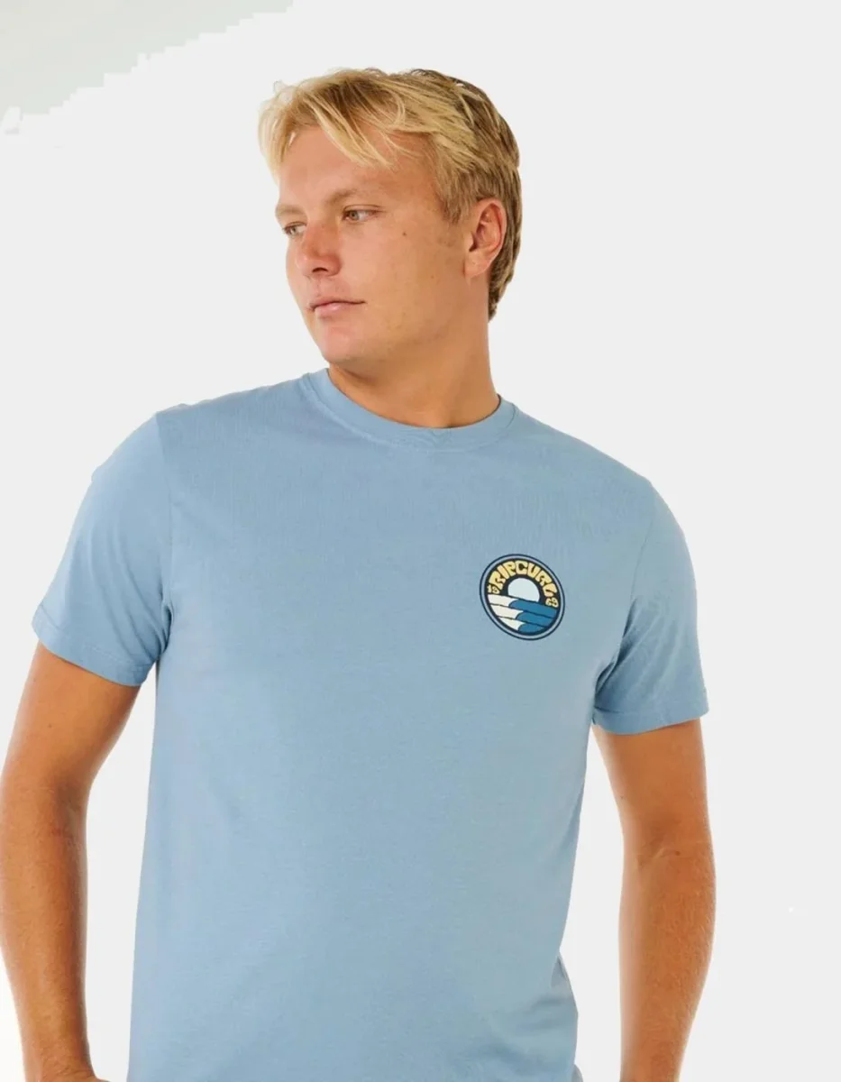 Camiseta RIP CURL PACIFIC RINSE STACKED - Faded Denim - Imagen 4