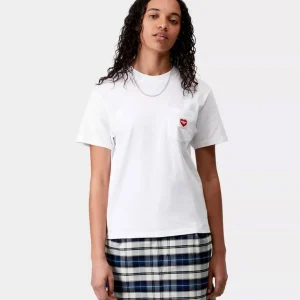 Camiseta W' CARHARTT WIP POCKET HEART- White / Red