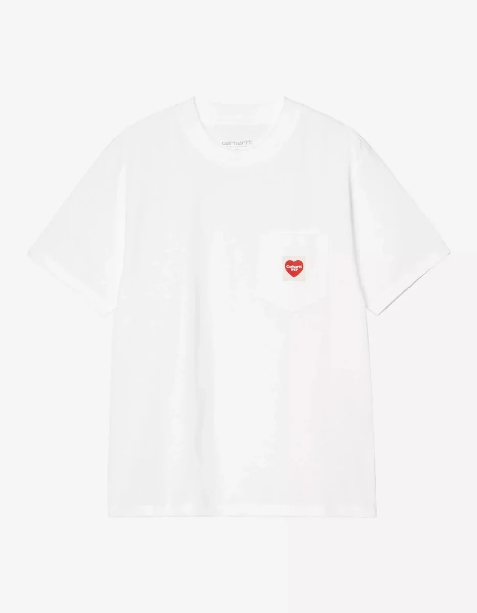 Camiseta W' CARHARTT WIP POCKET HEART- White / Red - Imagen 5