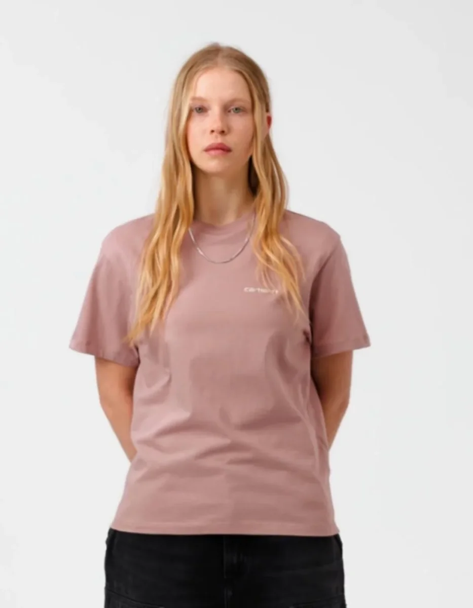 Camiseta CARHARTT WIP W' SCRIPT EMBROIDERY - Gentle Pink / Cin - Imagen 2