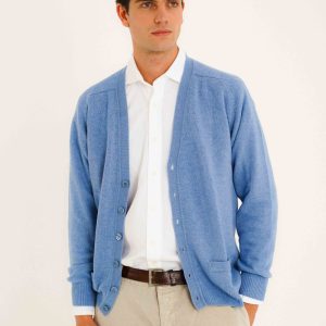 Cardigan Lambswool - Azul