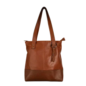 Cartera de Cuero Café Camel con Diseño Clásico