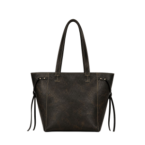Cartera de Cuero Negra con Diseño Contemporáneo