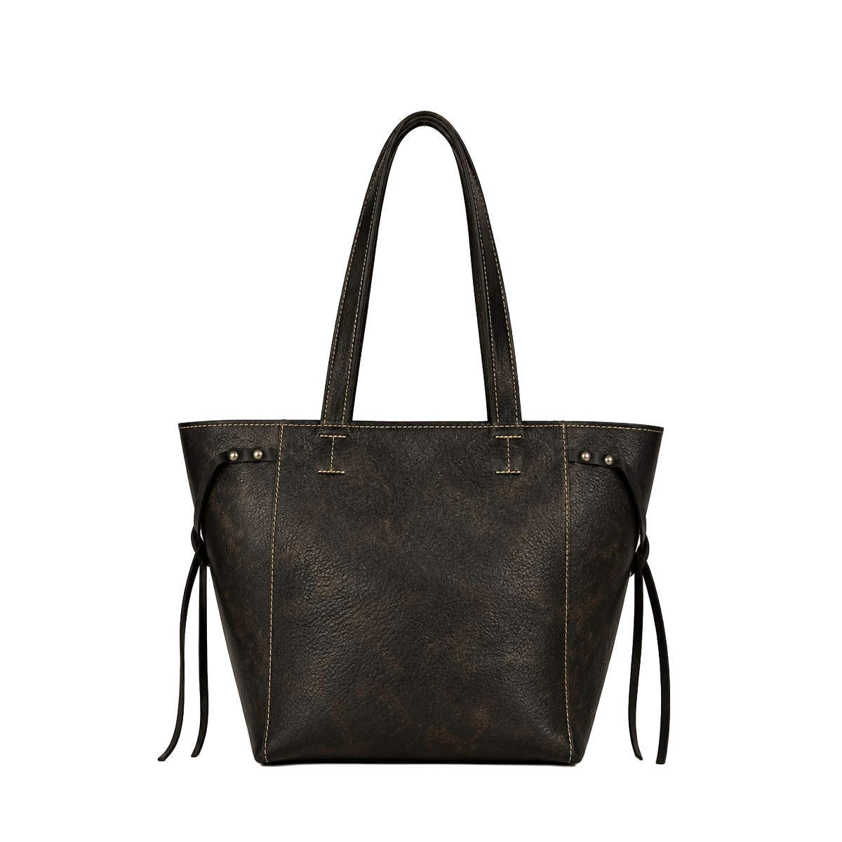 Cartera de Cuero Negra con Diseño Contemporáneo