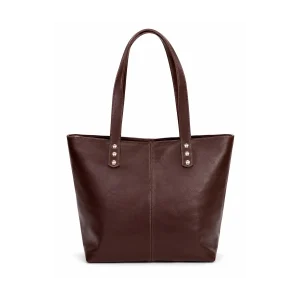 Cartera Tote de Cuero Chocolate con Remaches