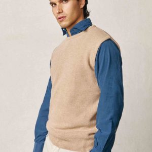 Chaleco Cuello Redondo Lambswool - Beige