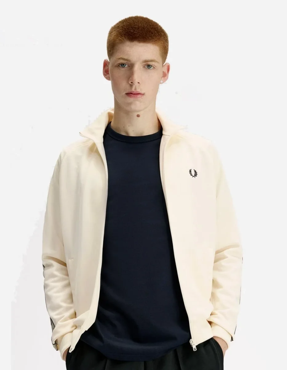 Chaqueta FRED PERRY J5557 - Ecru/Navy/Seagrass - Imagen 5