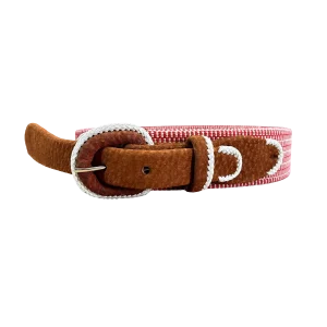 Cinturón de Carpincho con Tela Tejida