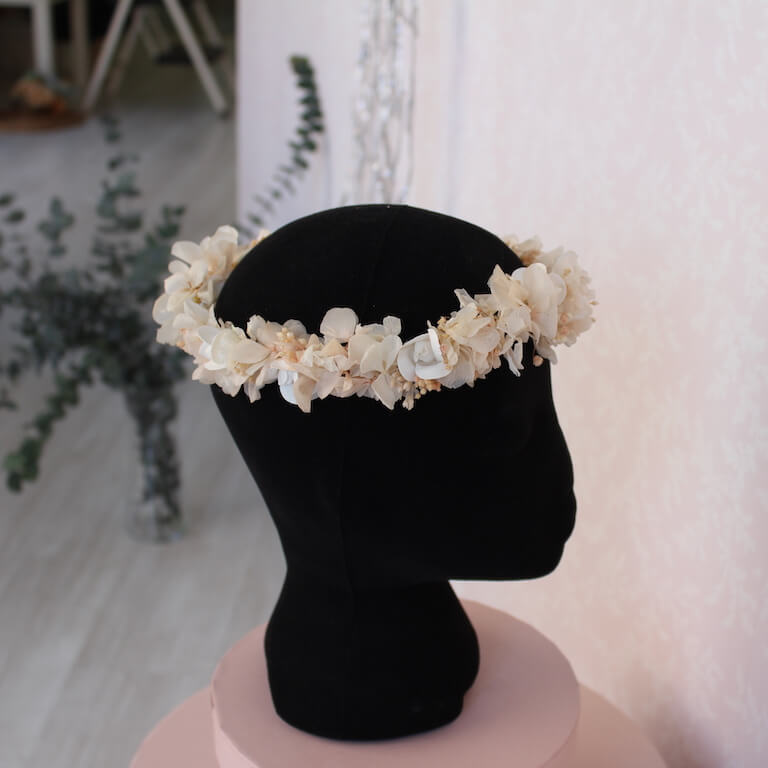 Corona de niña de flores de hortensia - Imagen 3