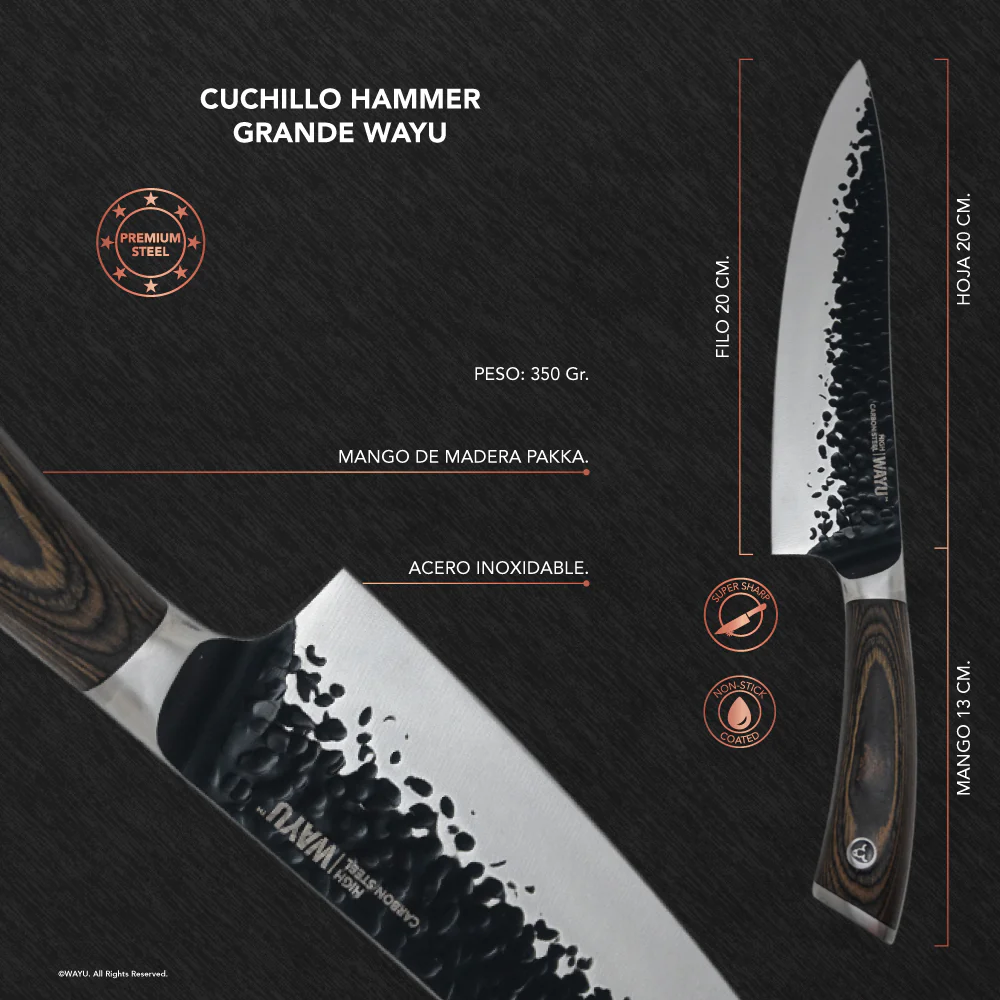 Cuchillo Hammer Grande Wayu Alto Carbono - Imagen 4