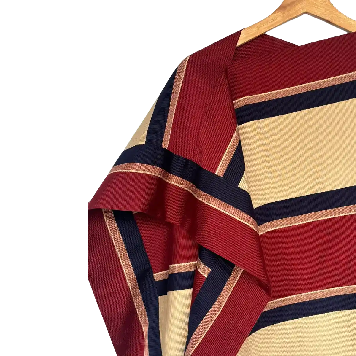 Manta Fina de Hilo Beige con Burdeo Tradicional - Imagen 3