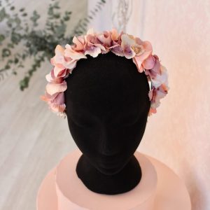 Diadema para niña de flores rosa