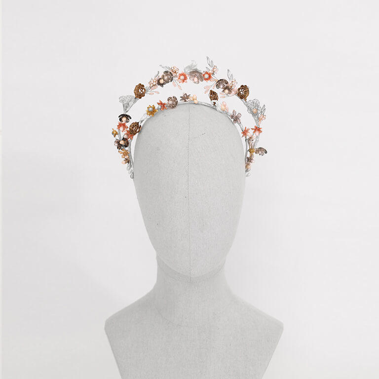 Diadema tiara de novia de flores - Imagen 2