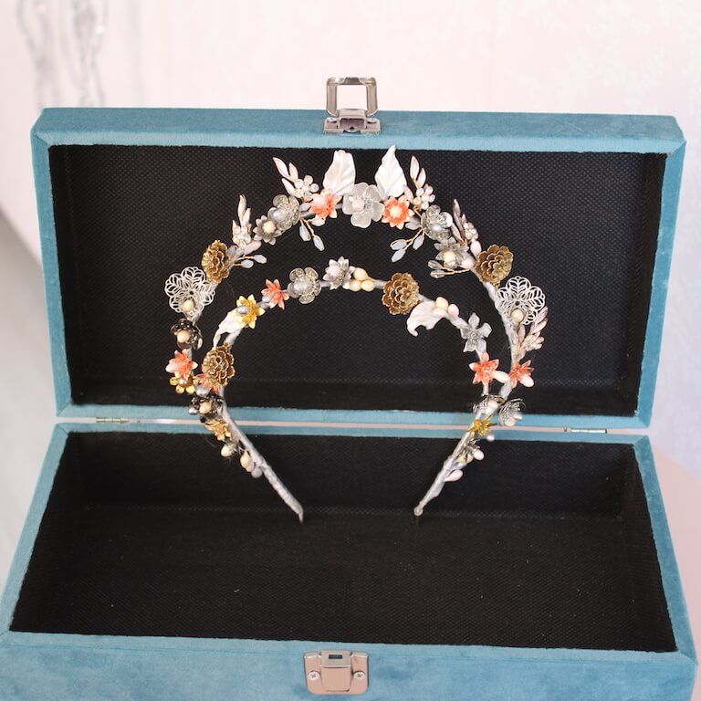 Diadema tiara de novia de flores - Imagen 4