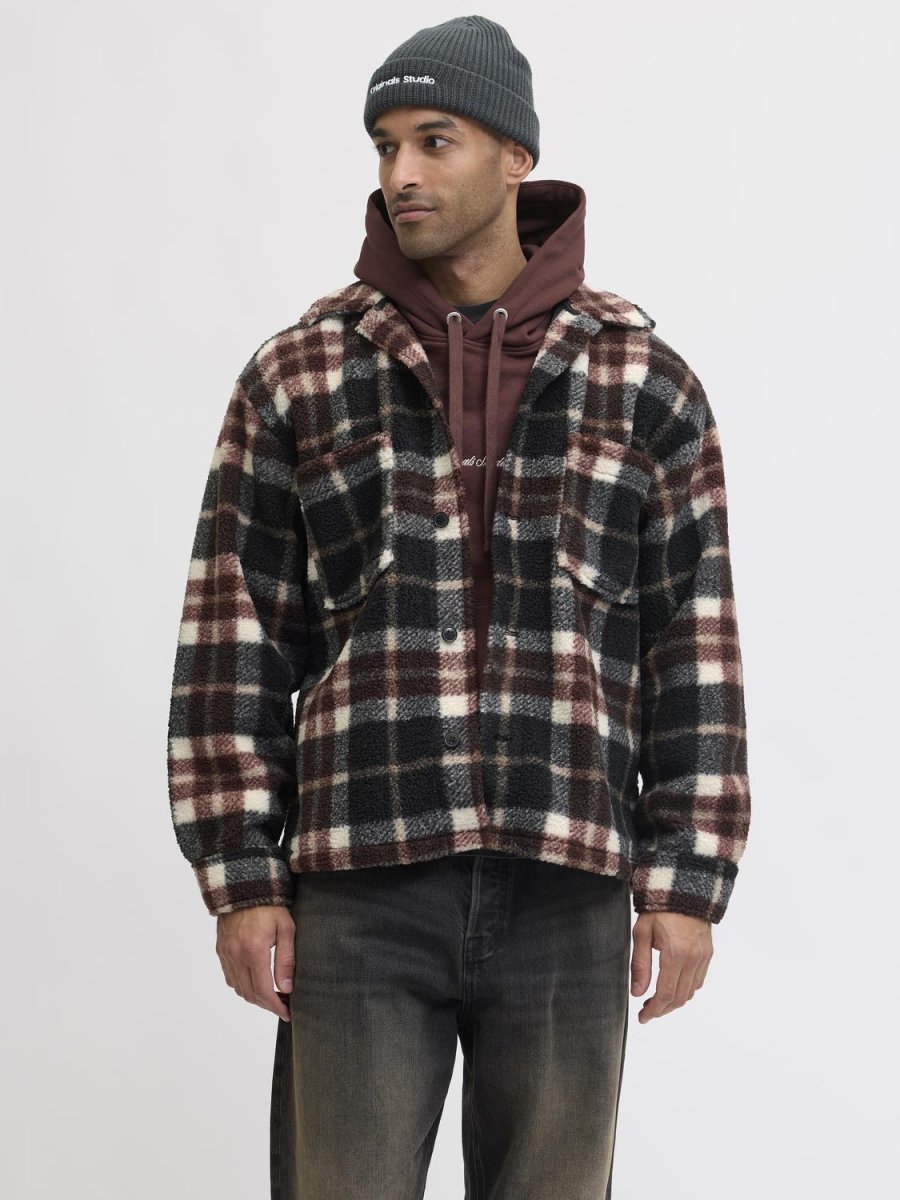 SOBRECAMISA RELAXED TEDDY LEECKER - Mocha Meringue Checks:CHECKS