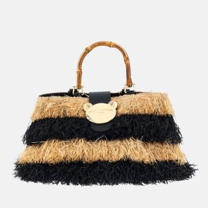 Bolso riad fringes basket black
