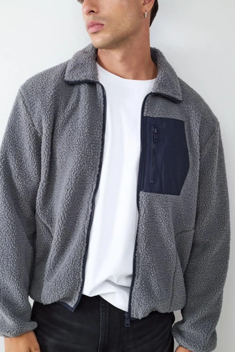 CAMPERA TEDDY BOLSILLO-Concrete Grey - Imagen 7