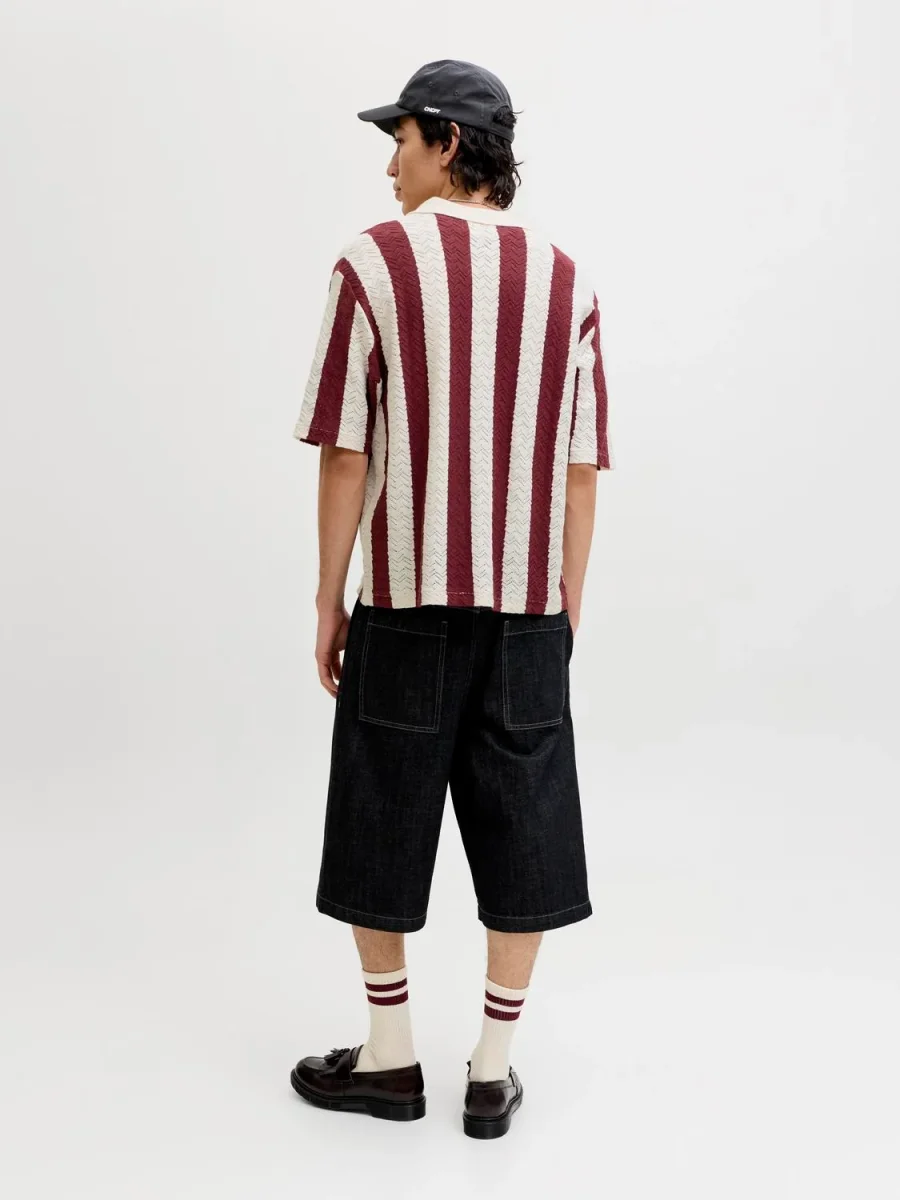 POLO LOOSE TEJIDO RAYAS TYLER - Sea Salt Stripes:Cabernet - Imagen 5