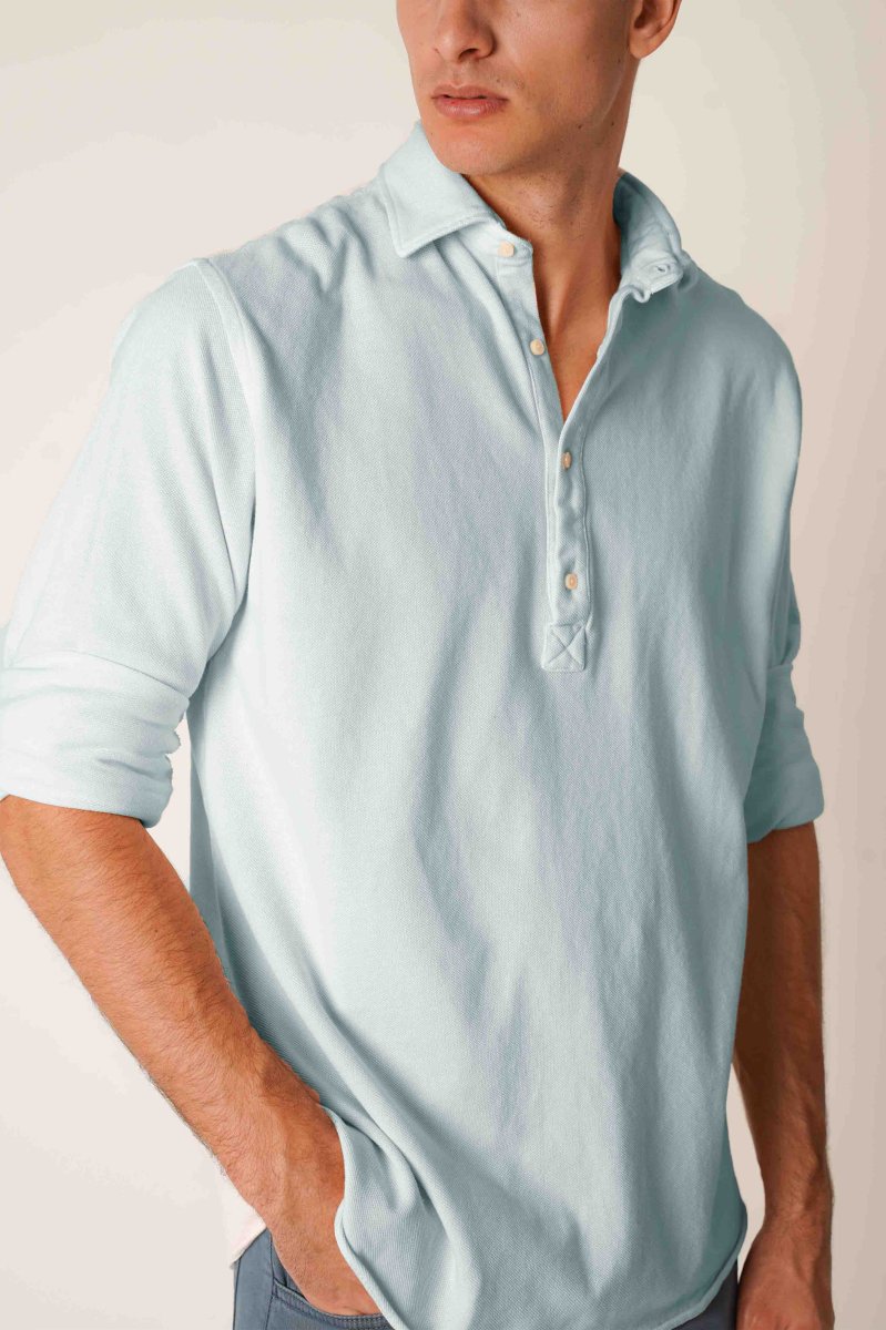 Polera de Piqué - Azul Celeste - Imagen 2