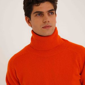 Jersey Cuello Vuelto Lambswool - Mandarina