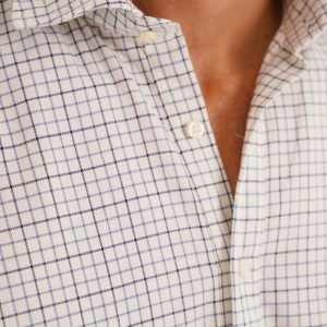 Camisa de Algodón - Viyela Azul y Marino
