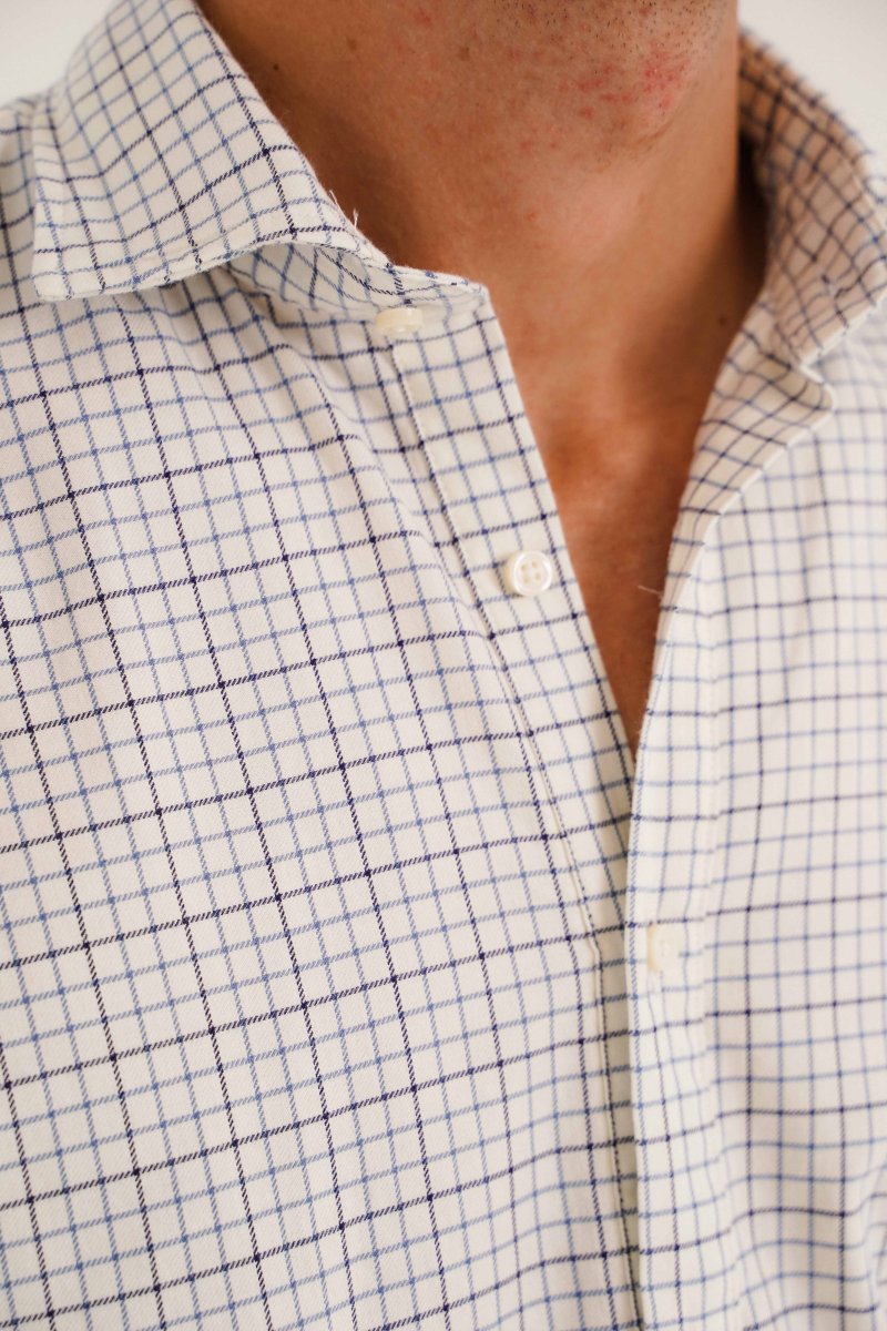 Camisa de Algodón - Viyela Azul y Marino - Imagen 2