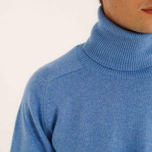 Jersey Cuello Vuelto Lambswool - Azul