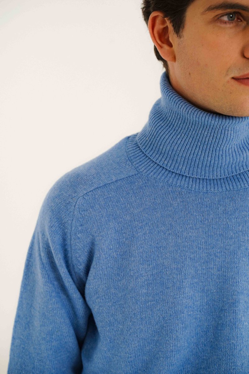 Jersey Cuello Vuelto Lambswool - Azul