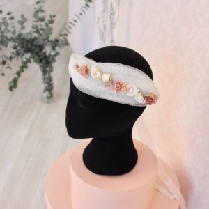 Banda turbante con flores para niña
