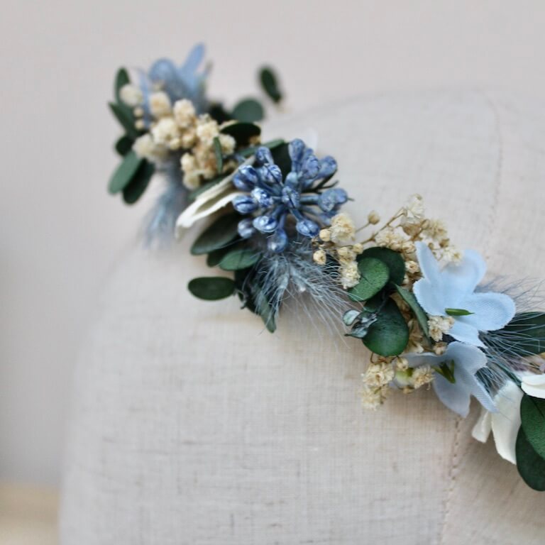 Corona de flores azules - Imagen 6